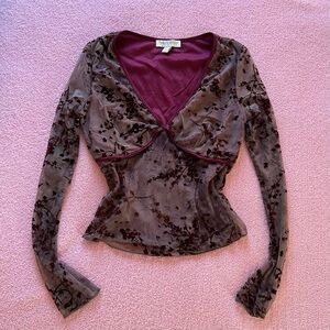 Floral Grunge Long Sleeve Top